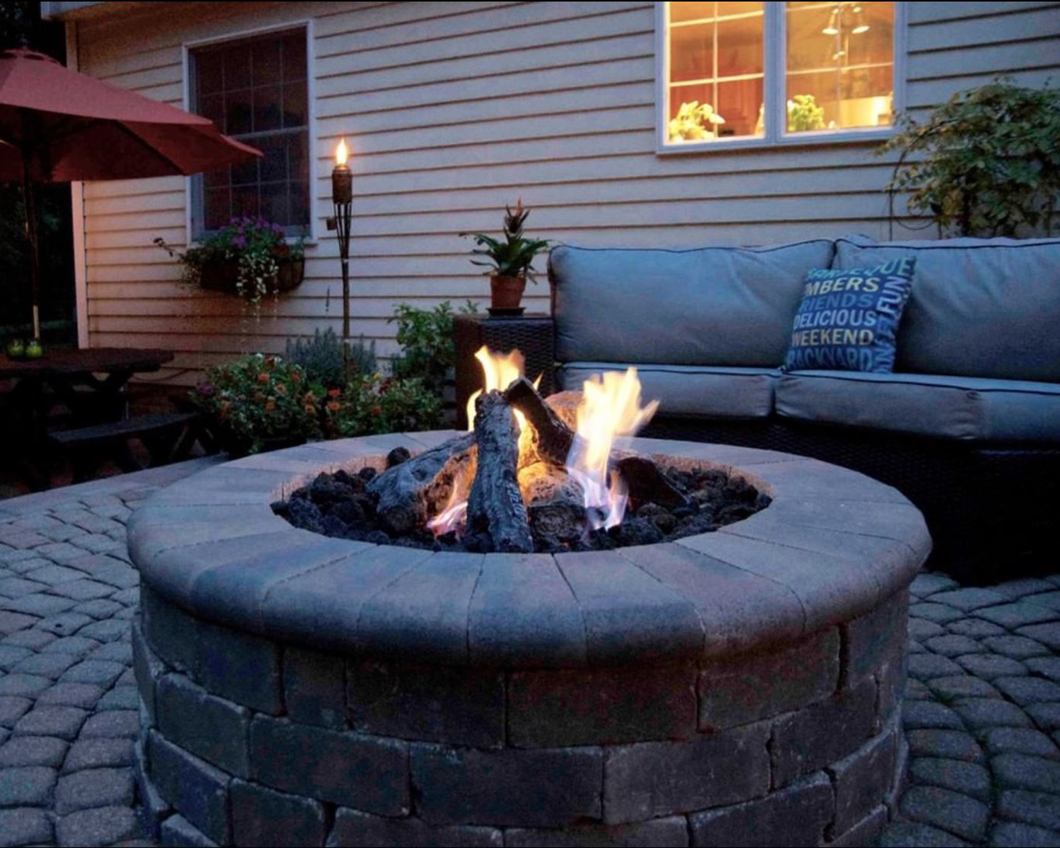 gas fire pit patio