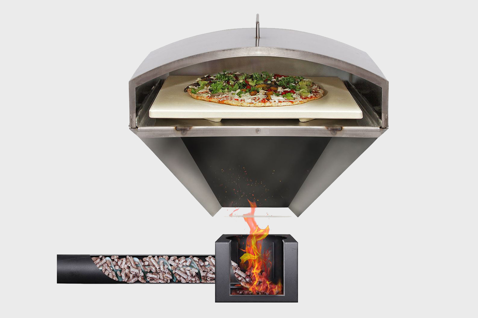 pizza oven pellet grill smoker attachment 