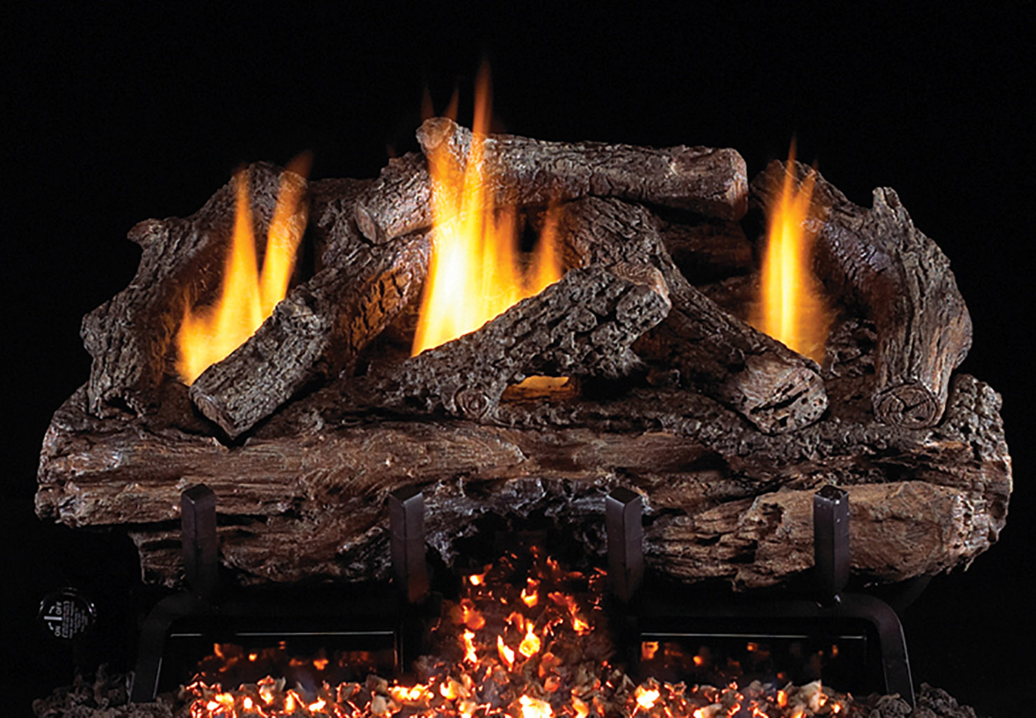 Charred Aged Split Oak gas logs