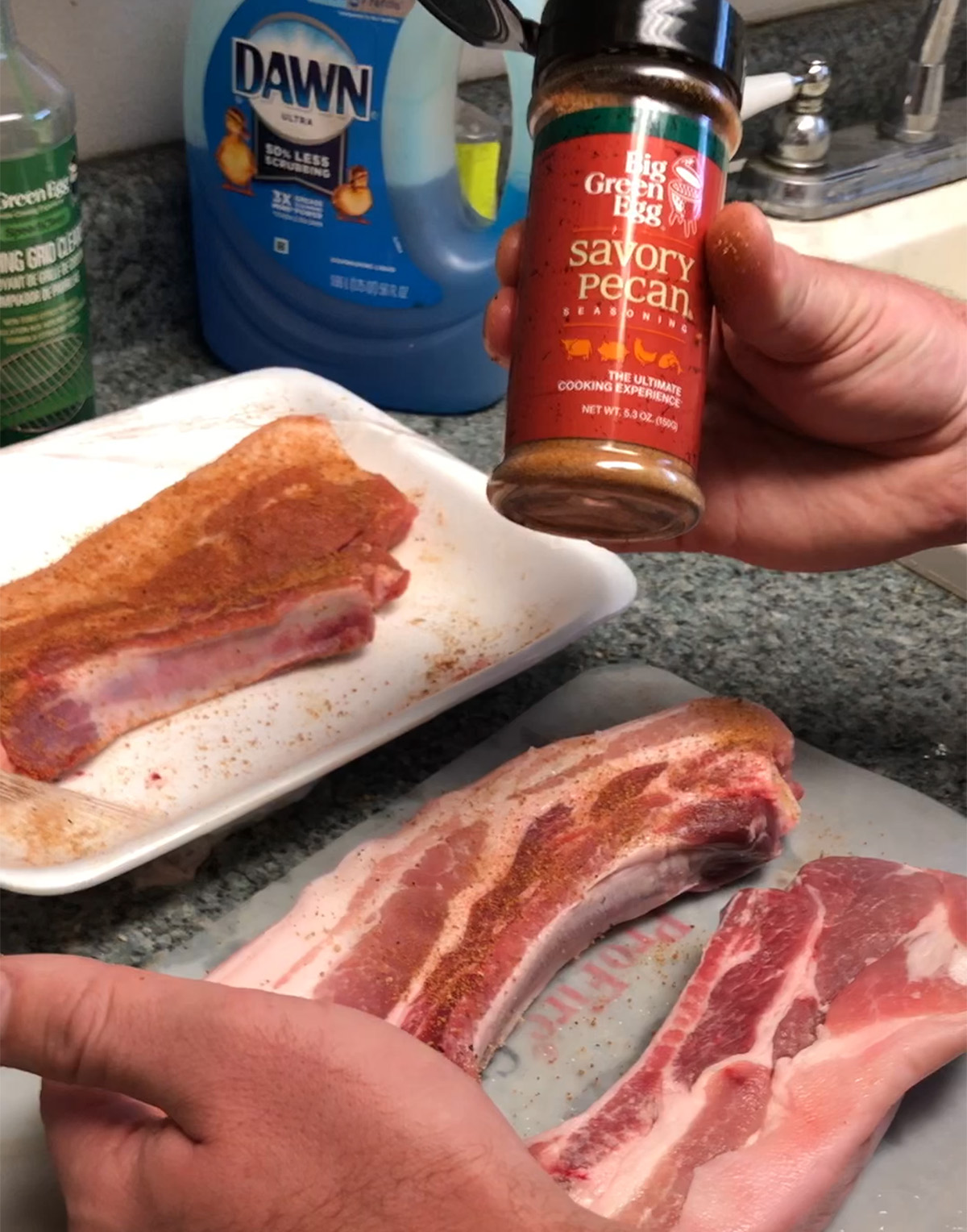 pork belly ribs pecan seasoning