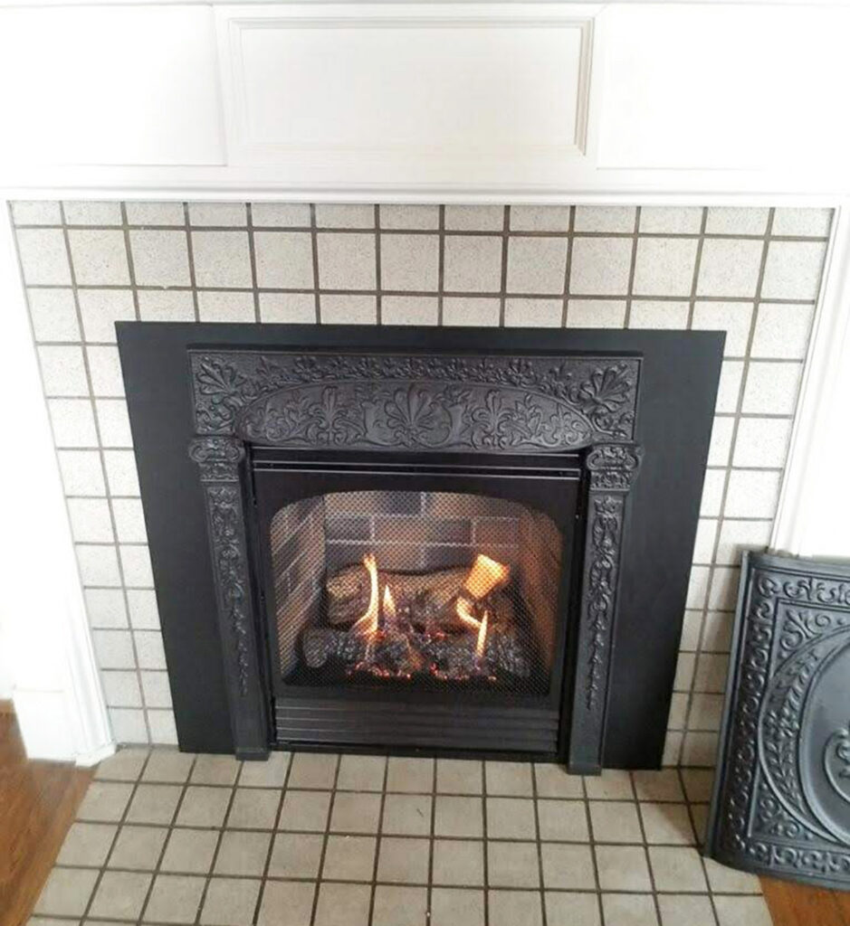 antique fireplace front and faceplate