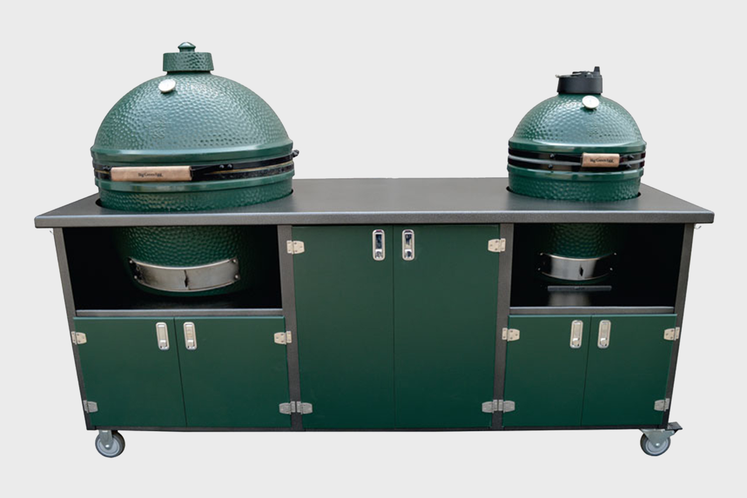 big green egg double grill cart