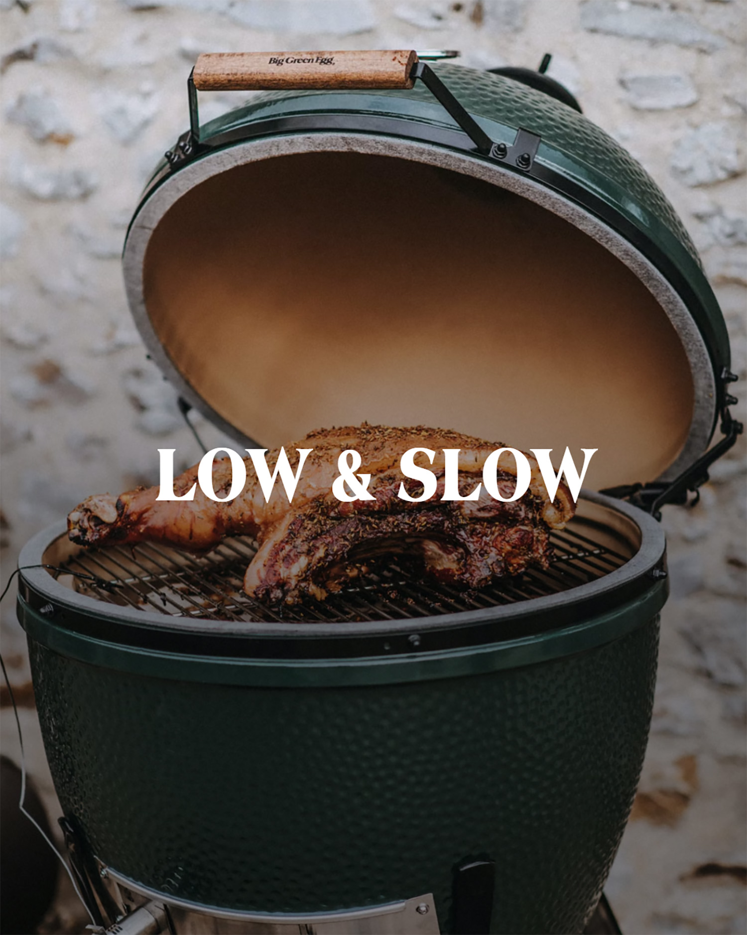 low and slow on the big green egg