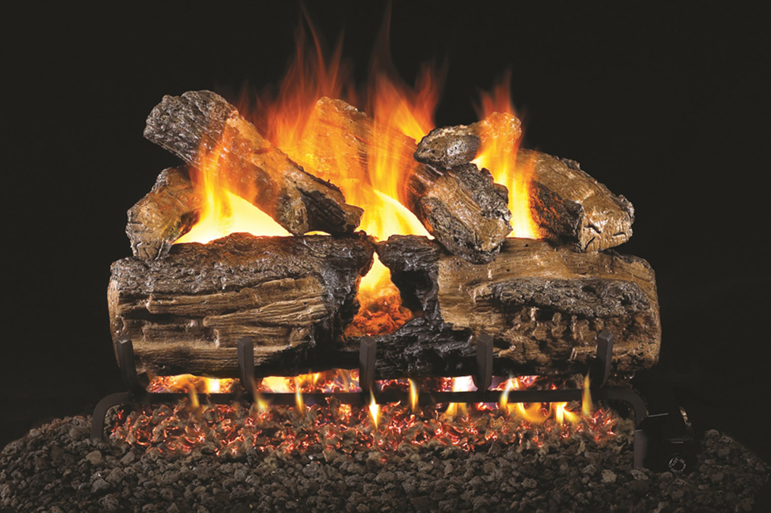 burnt split oak real fyre vented gas logs