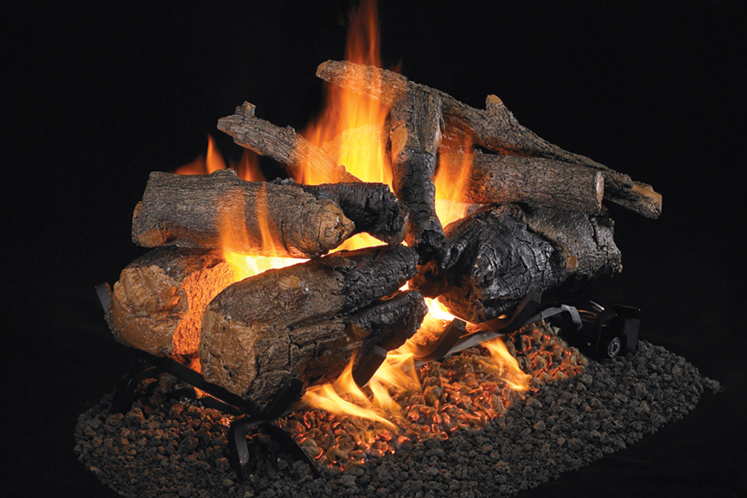 see though gas fireplace logs charred american oak real fyre