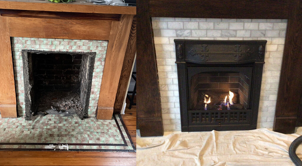 small gas fireplace conversion gas logs