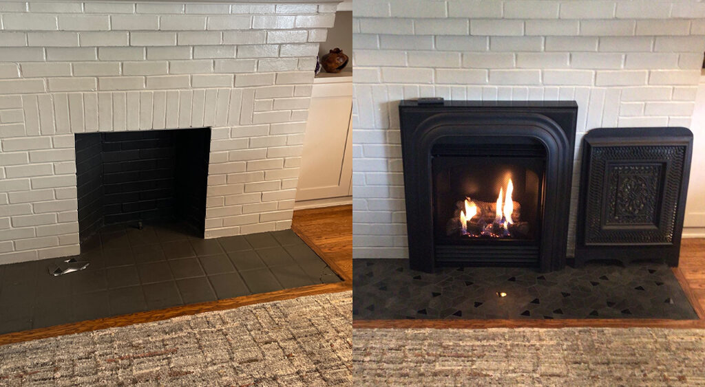 small gas fireplace insert conversion