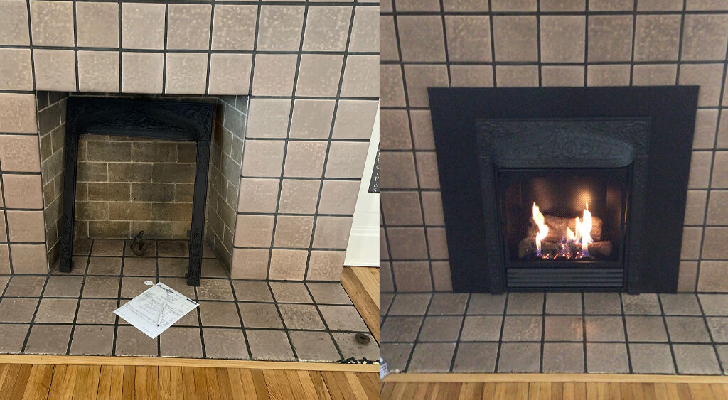 small gas fireplace insert conversion