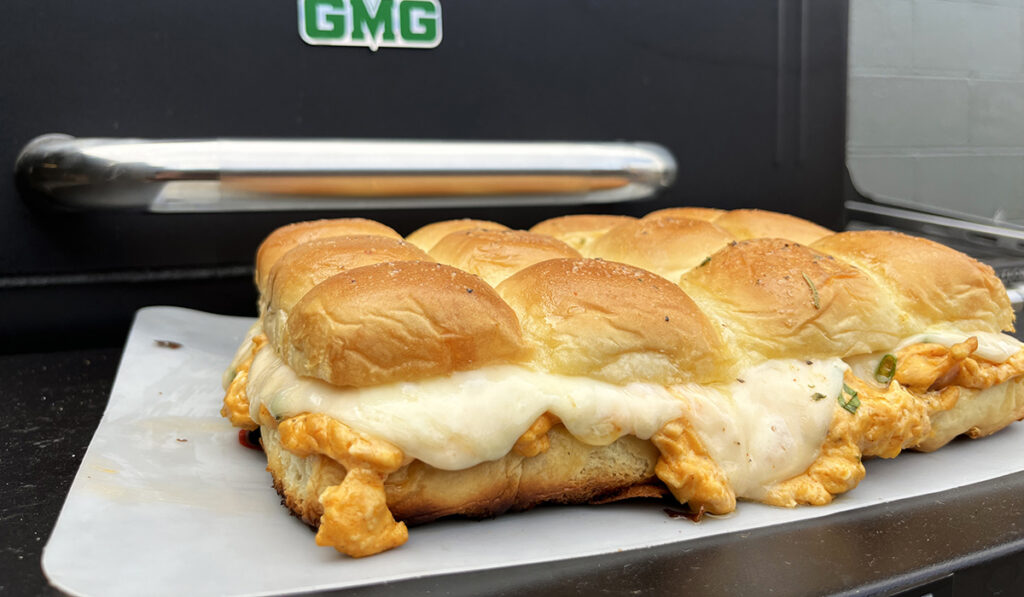 the best smoked buffalo chicken dip sliders green mountain grill recipe very easy party appetizer