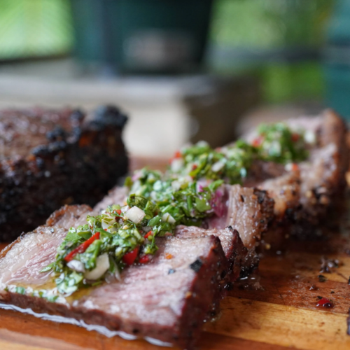 Chimichurri recipe on steak