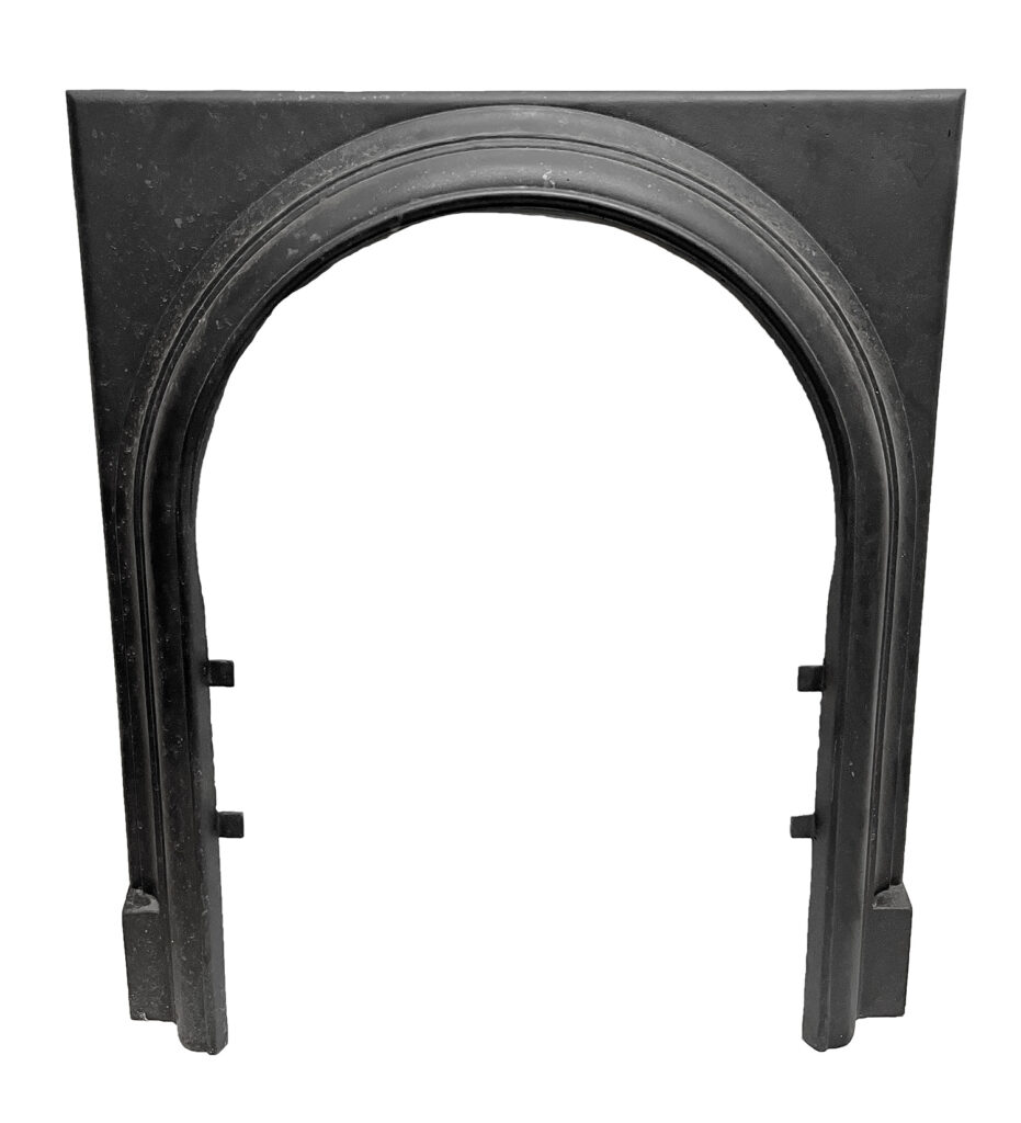 antique original faceplate cover for small fireplace round curved arch opening simple 3