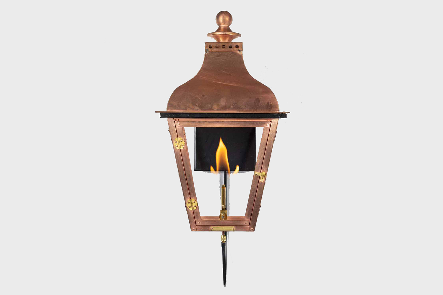 state street copper gas light from american gas lamp open flame