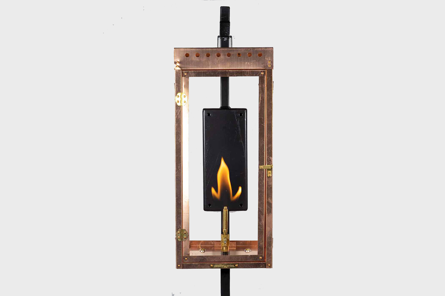 the oracle copper gas light open flame from american gas lamp
