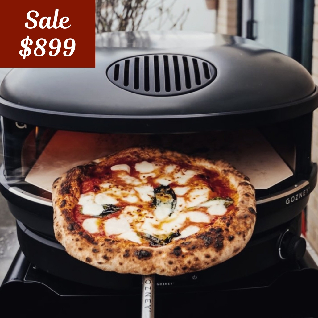 gozney arc xl pizza oven matte black with pizza