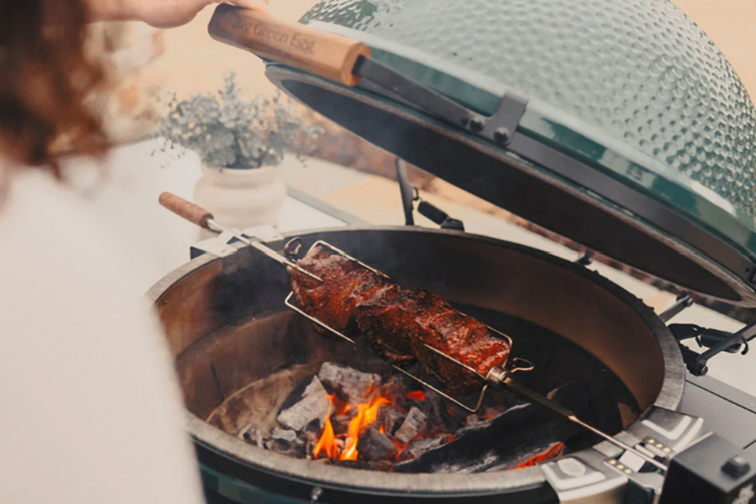 BIG GREEN EGG BBQ ROTISSERIE large and xl