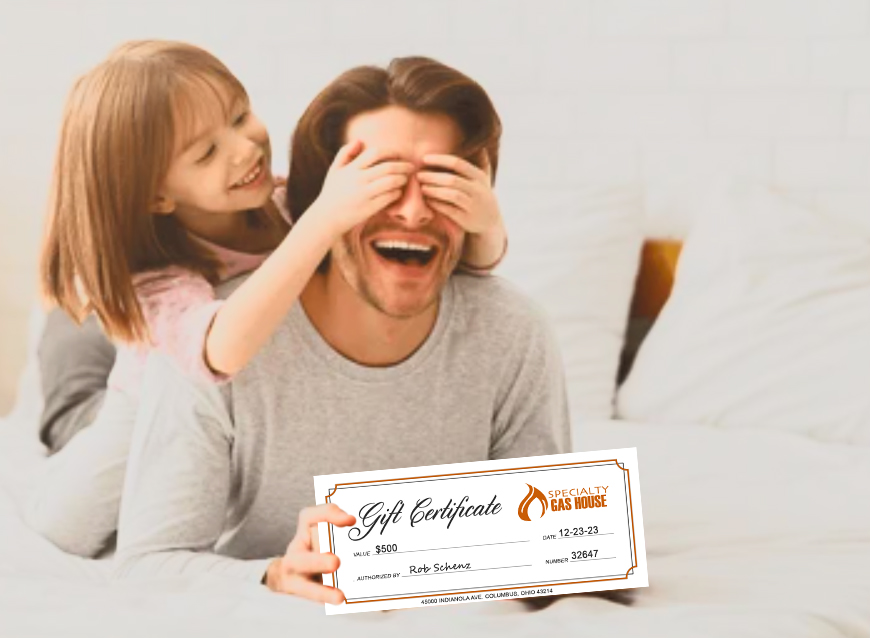 someone receiving specialty gas house gift card certificate