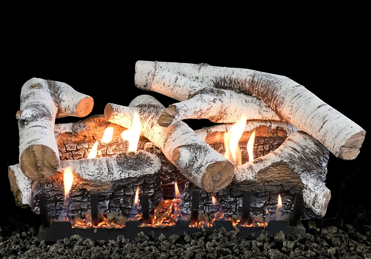 white mountain hearth super birch ventless gas log set from specialty gas house