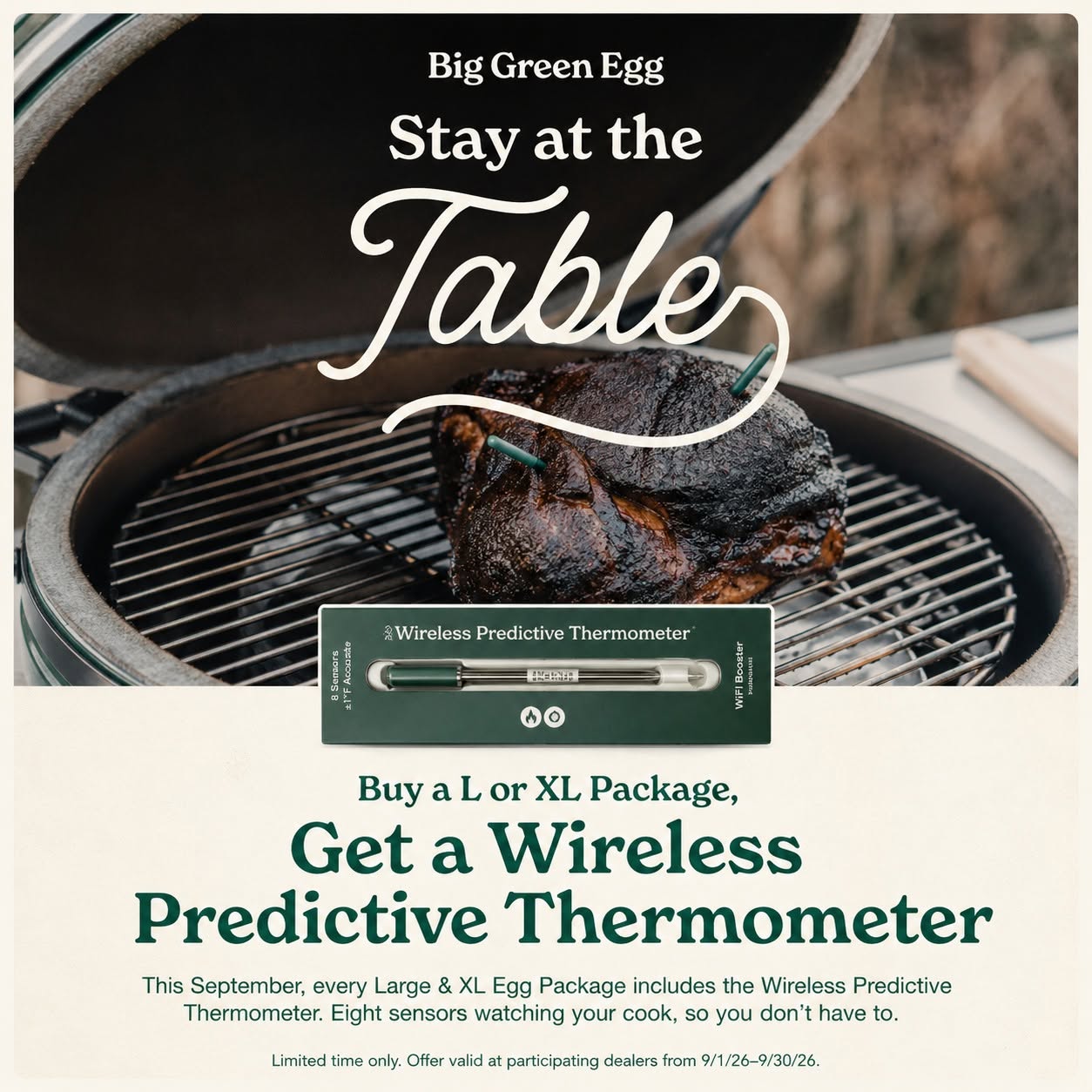 free big green egg gift with purchase at specialty gas house labor day sale